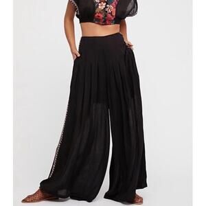 Free People Santoshi Wide Leg Flowy Pants Sz 4